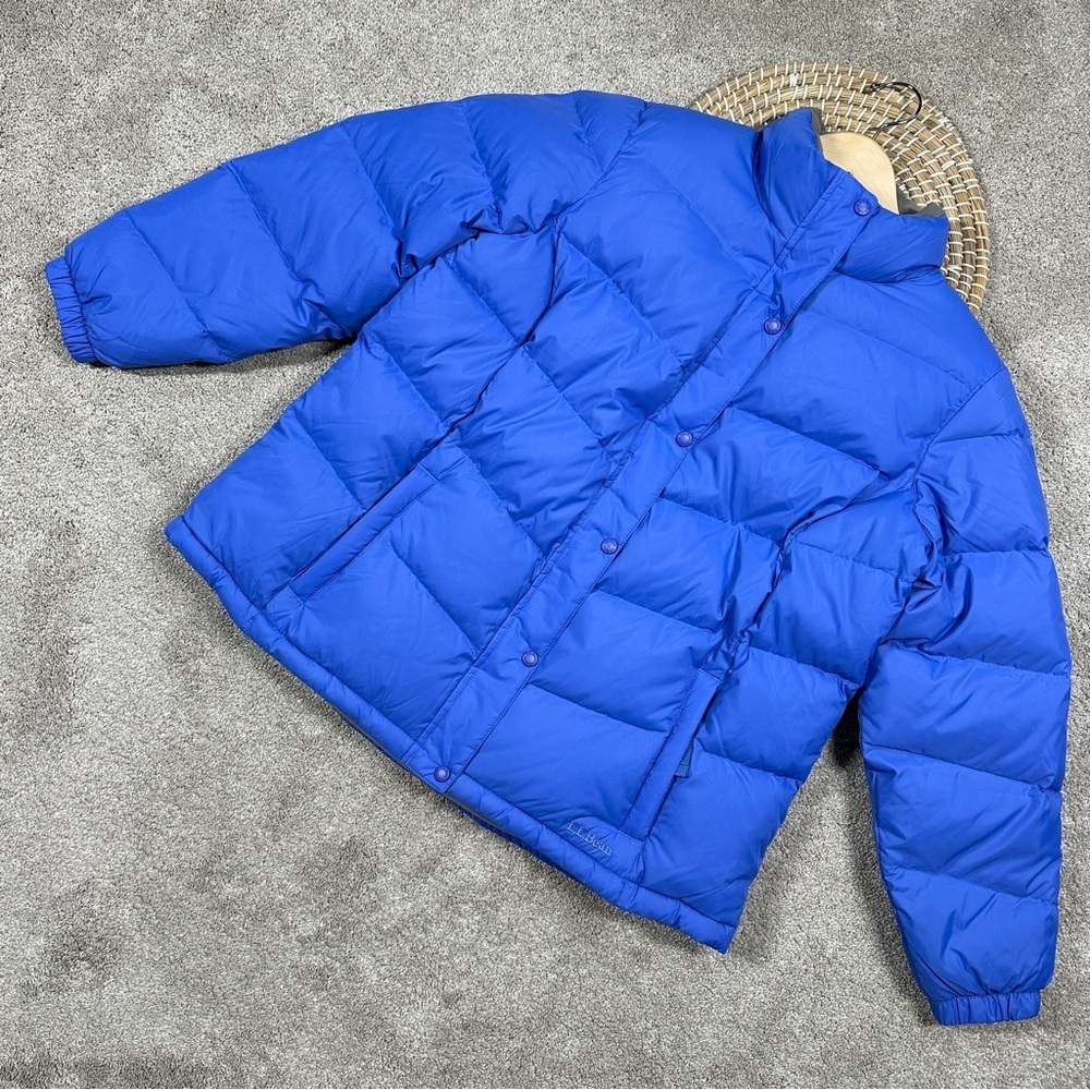 L.L. Bean Women’s Goose Down Puffer Quilted Jacket Outdoor in Blue Plus Size 1X